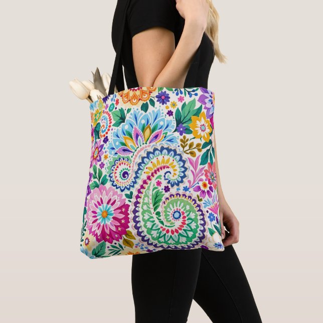 Very Pretty Paisley design Tote Bag (Close Up)