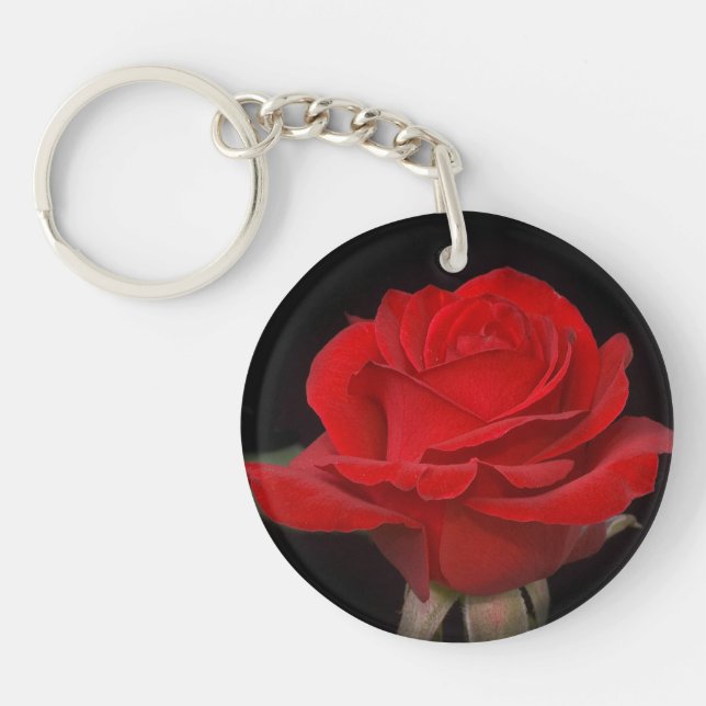 Very Pretty Red Rose Key Ring (Front)