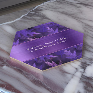 Very Purple Leaf Shimmer Psychotherapy   Counsello Paper Coaster