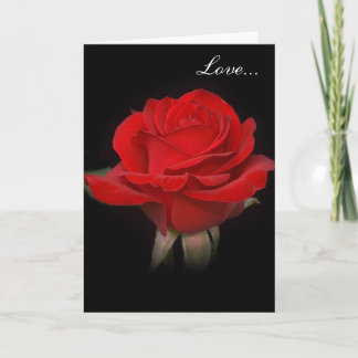 Very Red Rose "Love" Holiday Card