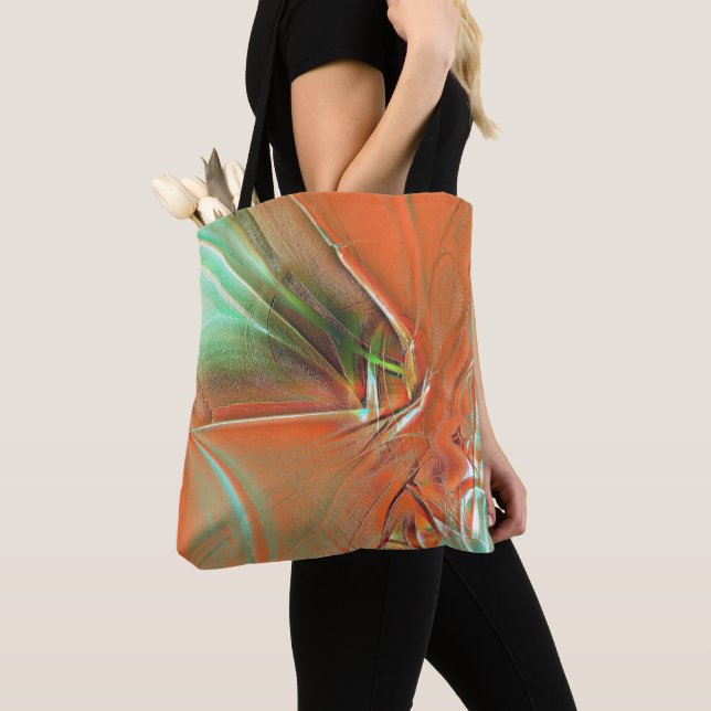 Very rough orange digital texture, grimy aged hue  tote bag (Close Up)