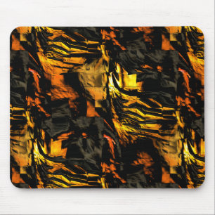 Very rustic burnt golden, abstract mosaic drawing mouse pad
