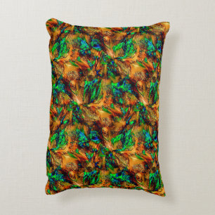 Very rustic rock in burnt yellow with green spot t decorative cushion
