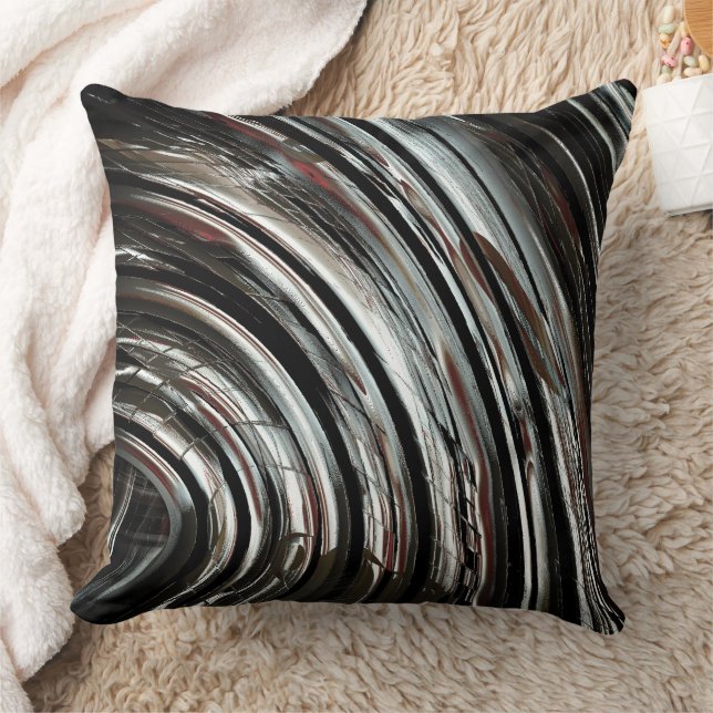 Very rustic silvery stripes or circular cutouts    cushion (Blanket)