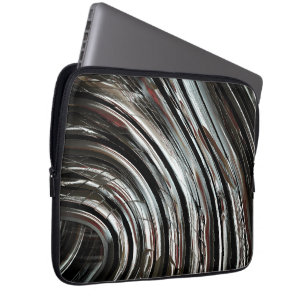 Very rustic silvery stripes or circular cutouts    laptop sleeve