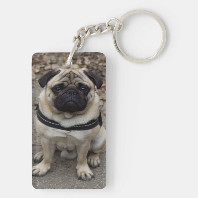 Very Serious Pug Key Ring (Back)
