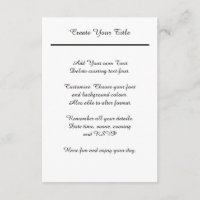 Very Simple Traditional Black Tie Wedding Invite