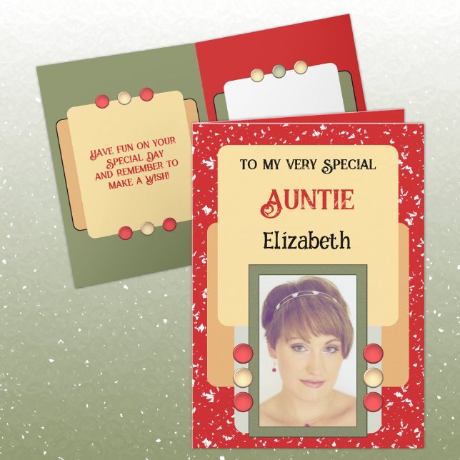 Very special auntie add photo name red card (Creator Uploaded)