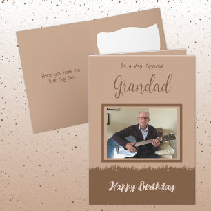 Very special Grandad happy birthday brown Card