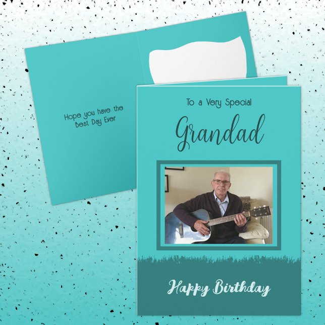 Very special Grandad happy birthday turquoise Card (Creator Uploaded)