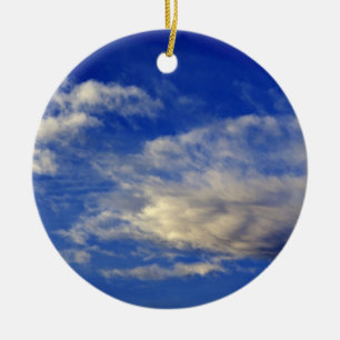 Very structured cloud in a beautiful blue sky ceramic tree decoration