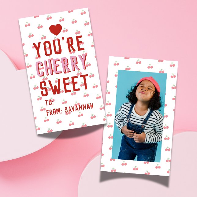 Very Sweet Red Cherry Valentine's Classroom Card (Very Sweet Red Cherry Valentine's Classroom Card)