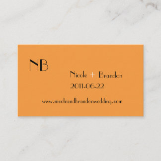Very Tangerine Wedding Website Card