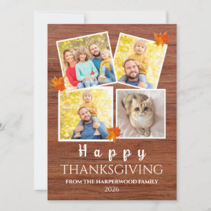 Very Thankful Fall thanksgiving family 4 photo H Holiday Card