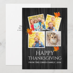 Very Thankful   Fall thanksgiving family photo Holiday Card