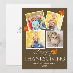 Very Thankful   Fall thanksgiving family photo Holiday Card