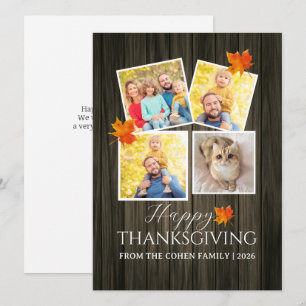 Very Thankful   Fall thanksgiving family photo Holiday Card