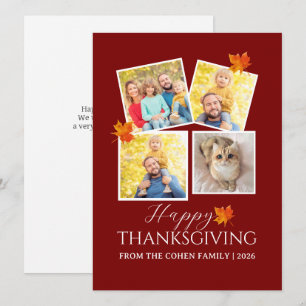 Very Thankful   Fall thanksgiving family photo Holiday Card