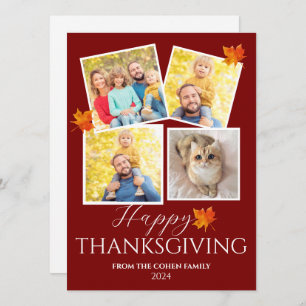 Very Thankful Fall thanksgiving family photo Holiday Card