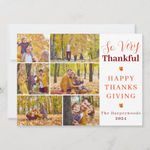 Very Thankful   Fall thanksgiving family photo Holiday Card