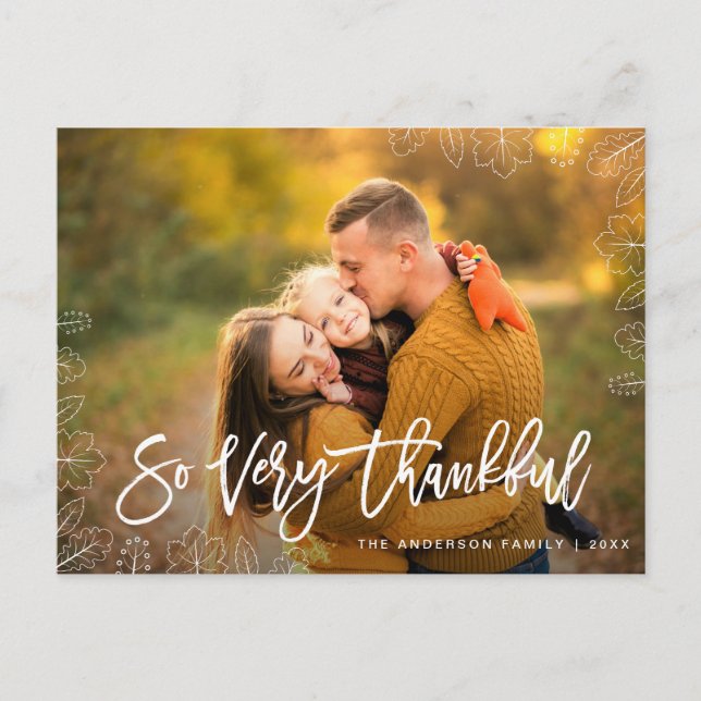 very thankful | Thanksgiving Postcard (Front)