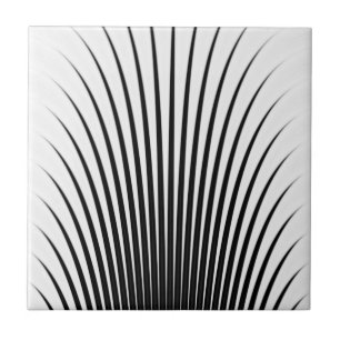 Very Unique Black White Silver Grey Stripe Pattern Tile