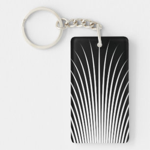 Very Unique Black White Stripe Pattern Key Ring