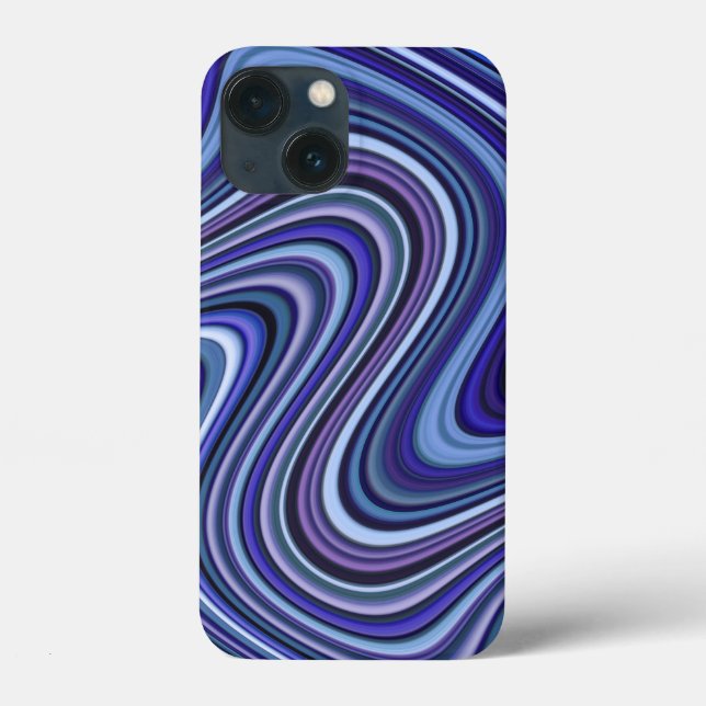 Very Unique Blue Shade Curvy Line Pattern Case-Mate iPhone Case (Back)