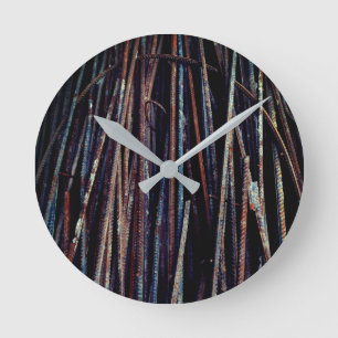 Very Unique Cool Rusty Bars Round Clock