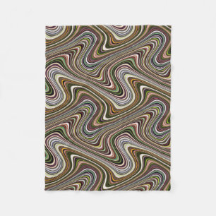 Very Unique Multi-Colour Curvy Line Pattern Fleece Blanket