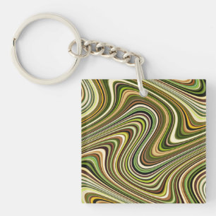 Very Unique Multi-Colour Curvy Line Pattern Key Ring