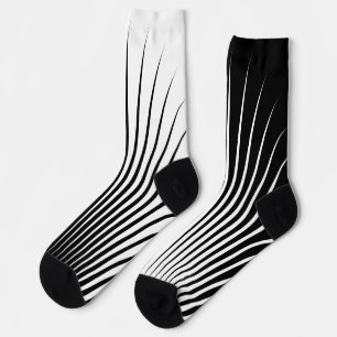 Very Unique White and Black Stripe Pattern Socks