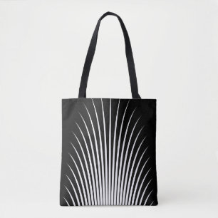 Very Unique White and Black Stripe Pattern Tote Bag