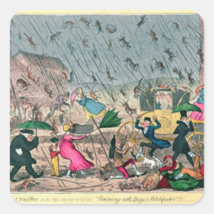 Very Unpleasant Weather, or the Old Saying Square Sticker