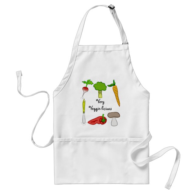 Very Veggie  Vegetables Broccoli Radish Carrot Art Standard Apron (Front)