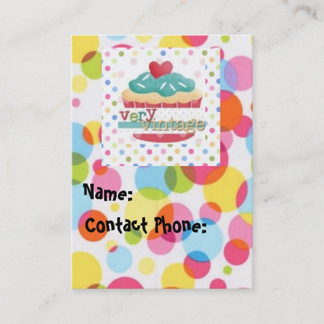 Very Vintage Business Card (Front)