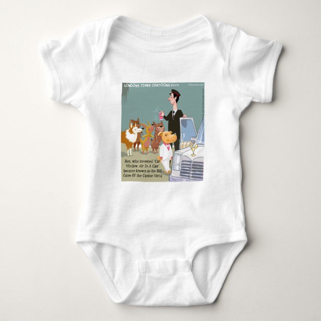 Very Wealthy Dog Funny Baby Bodysuit (Front)