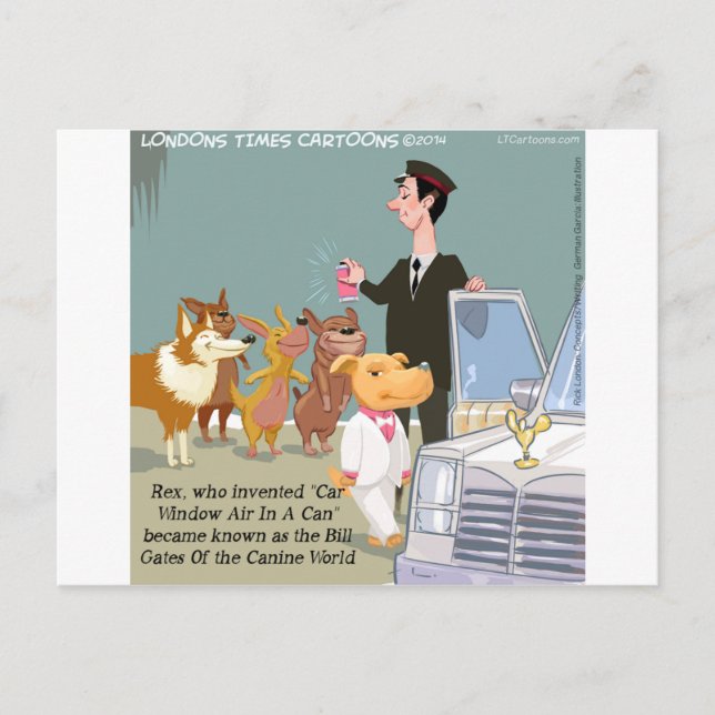 Very Wealthy Dog Funny Postcard (Front)