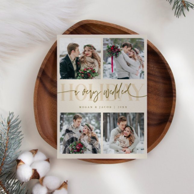 Very Wedded Holiday Newlywed Multi Photo Cream (Creator Uploaded)
