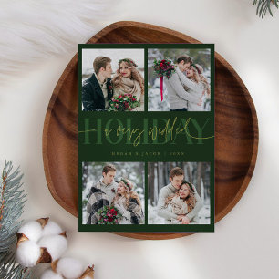 Very Wedded Holiday Newlywed Multi Photo Green