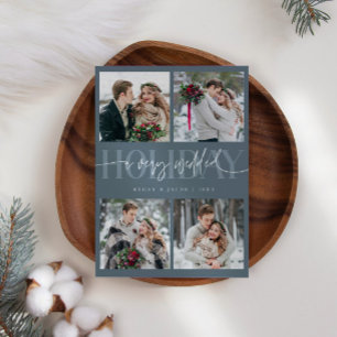 Very Wedded Holiday Newlywed Multi Photo Slate Card