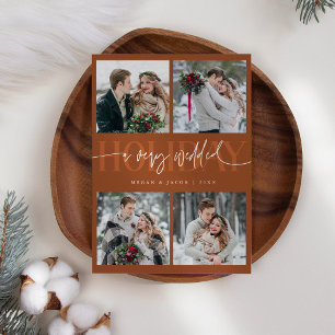 Very Wedded Holiday Newlywed Photo Terracotta Card