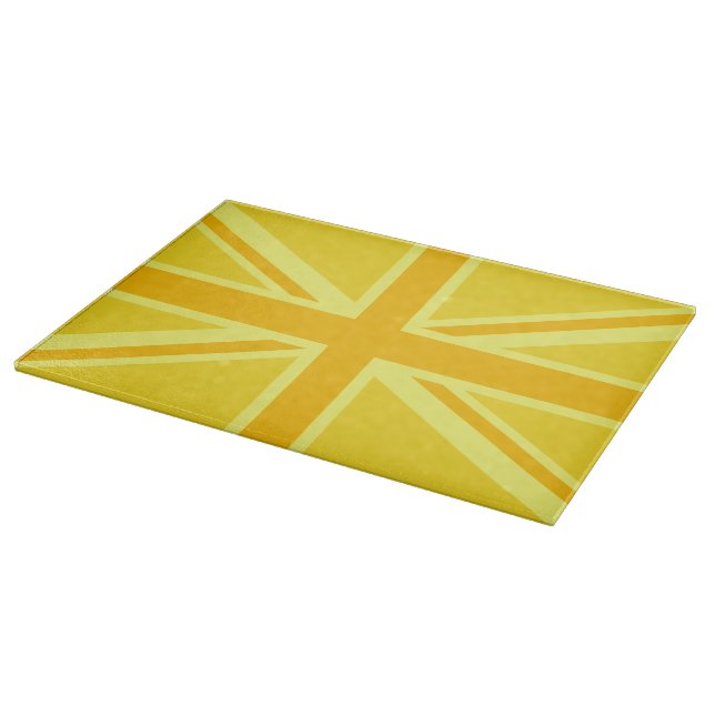 Very Yellow Union Jack British Flag Cutting Board (Corner)