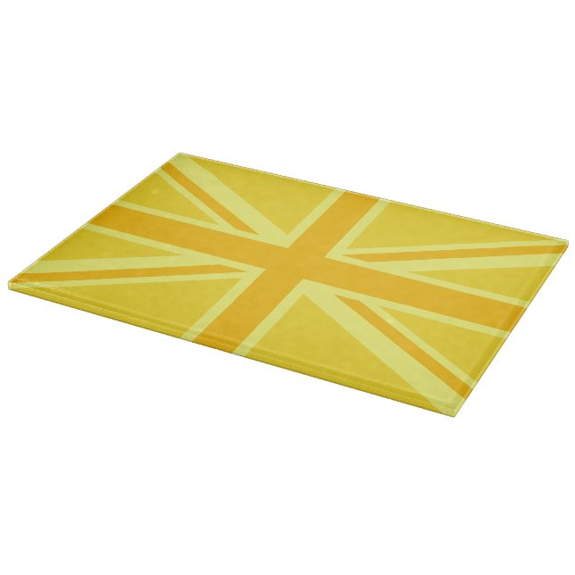 Very Yellow Union Jack British Flag Cutting Board (Corner)