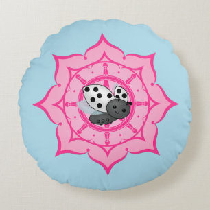 Vesak Buddha Ladybug Round Cushion
