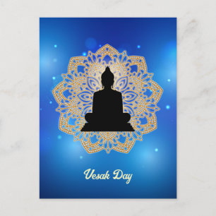 Vesak Day Buddha and Mandala Vaisakha Purnima Postcard