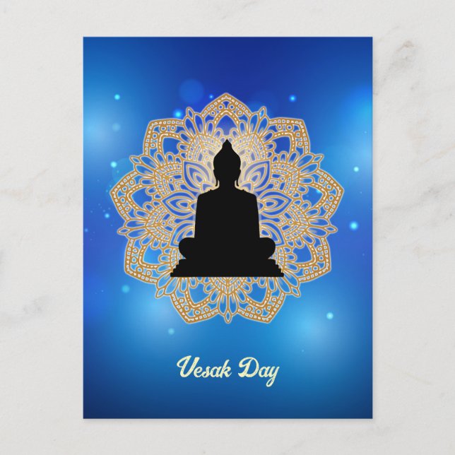 Vesak Day Buddha and Mandala Vaisakha Purnima Postcard (Front)