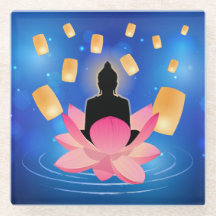 Vesak Day Buddha on Lotus Lantern Vaisakha