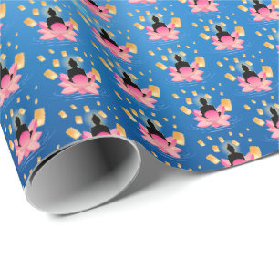 Vesak Day Buddha on Lotus Lantern Vaisakha Wrapping Paper