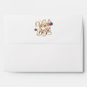 Vesel Božič Slovenian Gold Christmas Envelope